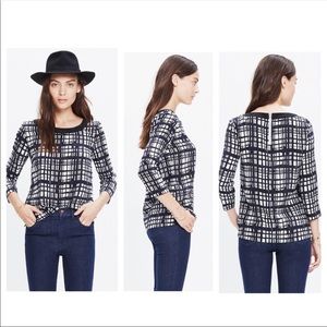 Madewell Silk Retrospect Top In Brushstroke Plaid small